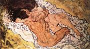 Egon Schiele the embrace painting